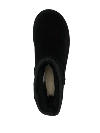 Ugg Classic Mini Platform Black Ankle Boots With Platform In Suede Woman In Black