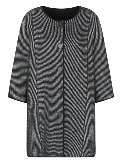 Emporio Armani Wool Midi Coat In Gray