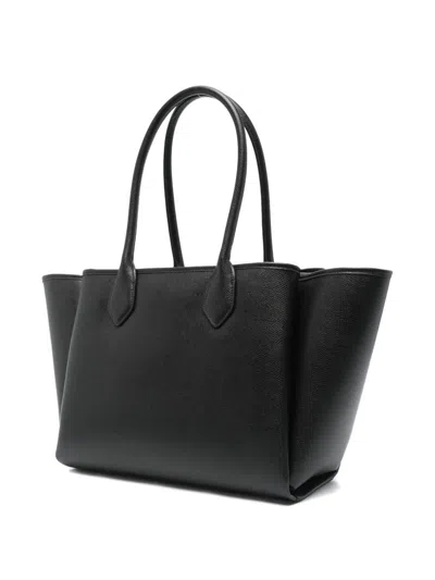 Emporio Armani Faux Leather Large Shopping Bag In Black