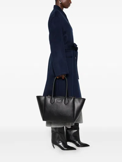 Emporio Armani Faux Leather Large Shopping Bag In Black