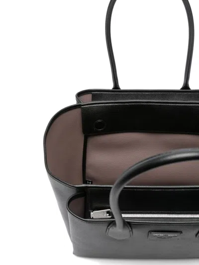 Emporio Armani Faux Leather Large Shopping Bag In Black