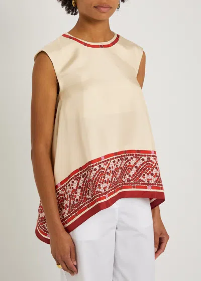 La Doublej La Double J San Carlo Printed Silk-twill Top In Multi