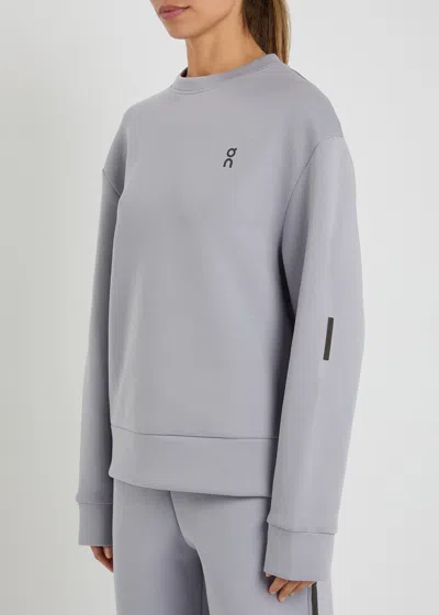 On Focus Tech Stretch-jersey Sweatshirt In Blue