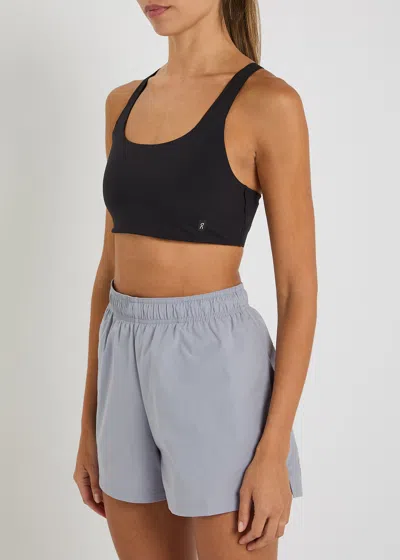 On Active Stretch Recycled-jersey Sports Bra In Black