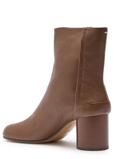 Maison Margiela Tabi 60 Nappa Leather Ankle Boots In Brown