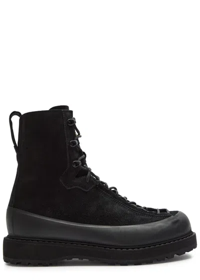 Stone Island Hiking Boot With Dual Lacing And Lug Sole In Black