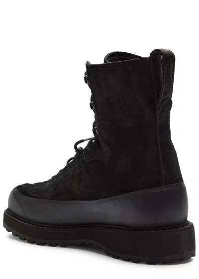 Stone Island Hiking Boot With Dual Lacing And Lug Sole In Black