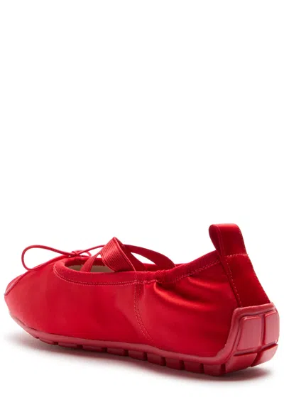 Simone Rocha Ballerina Shoes With Textured Sole And Bow In Red