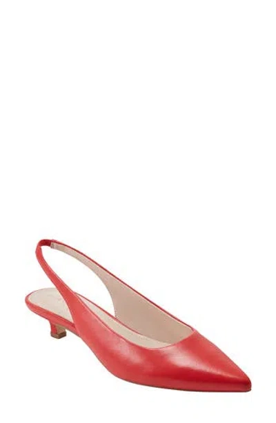 Marc Fisher Ltd Posey Slingback Kitten-heel Pumps In Red