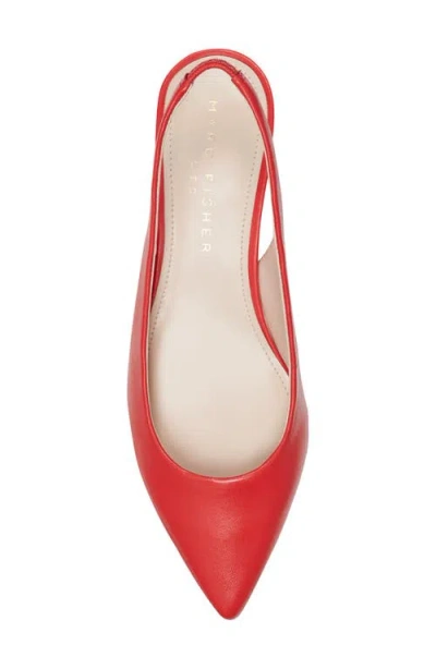 Marc Fisher Ltd Posey Slingback Kitten-heel Pumps In Red