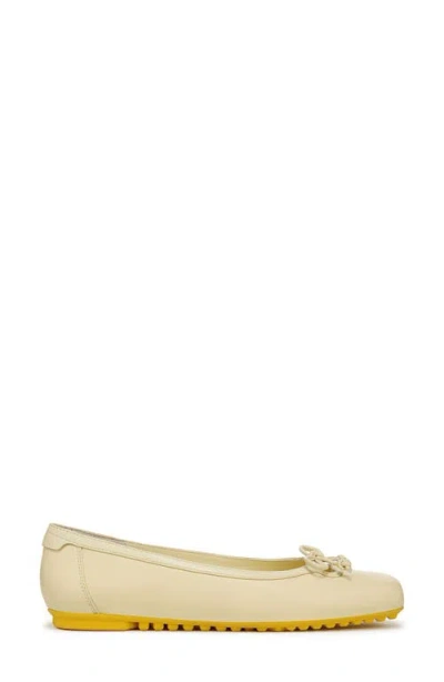 Franco Sarto Abigail Womens Leather Ballet Flats In Yellow