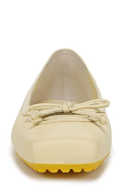 Franco Sarto Abigail Womens Leather Ballet Flats In Yellow