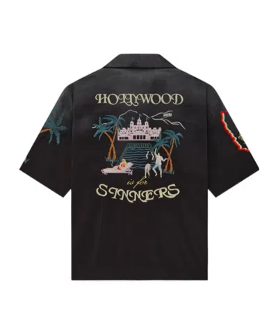 Amiri Embroidered-details Short-sleeve Shirt In Black