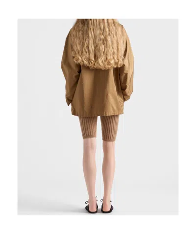 Prada Fleece-lined Re-nylon Jacket In Brown