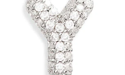 Leith Cubic Zirconia Initial Pendant Necklace In Silver