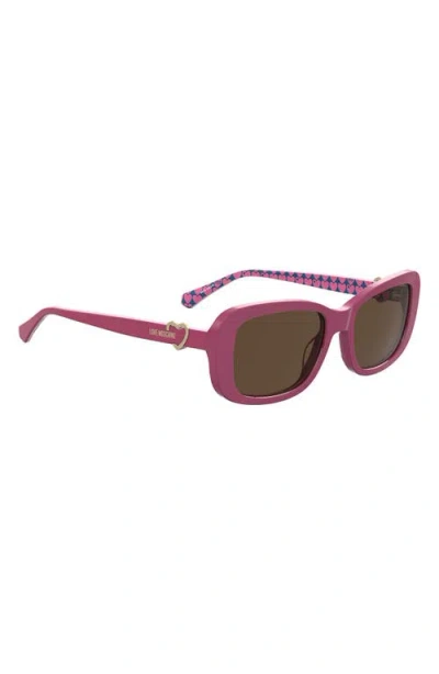 Love Moschino 55mm Rectangular Sunglasses In Pink
