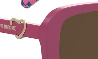 Love Moschino 55mm Rectangular Sunglasses In Pink