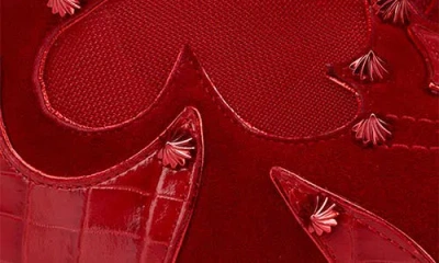 Christian Louboutin Mulatiag Suede Mesh Red Sole Mule Pumps In Red