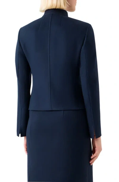 Akris Deva Wool Flannel Double-face Jacket In Blue