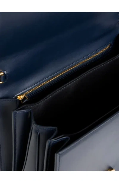 Akris Medium Alice Leather Top Handle Bag In Blue