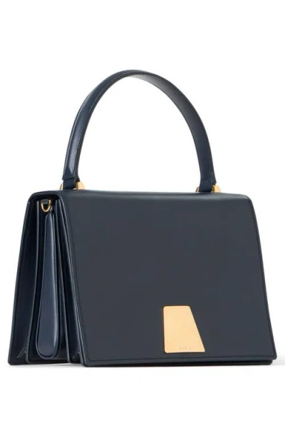 Akris Medium Alice Leather Top Handle Bag In Blue