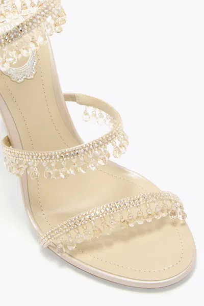René Caovilla Rene Caovilla Womens Beige Chandelier 105 Crystal-embellished Leather Heeled Courts