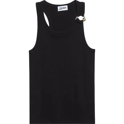 Jean Paul Gaultier Tank Top With Piercing In Black