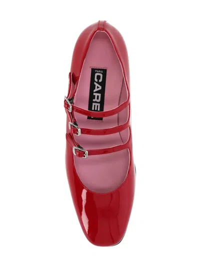 Carel Paris Ariana Patent Leather Mary Janes Ballet Flats In Red
