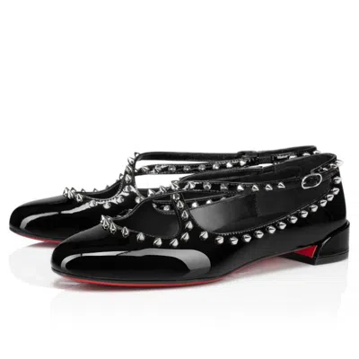 Christian Louboutin Woman Ballet Flats Black Size 8 Leather In Black