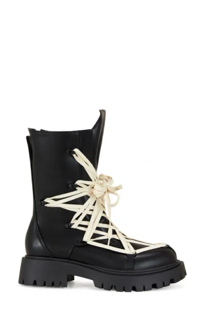 Azalea Wang Arjun Lug Sole Boot In Animal Print