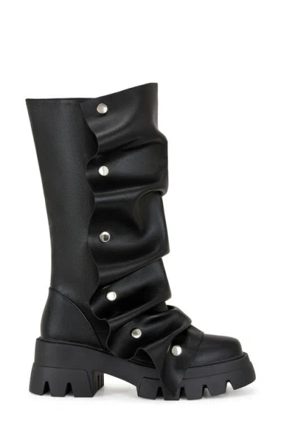 Azalea Wang Sybel Platform Lug Sole Boot In Black
