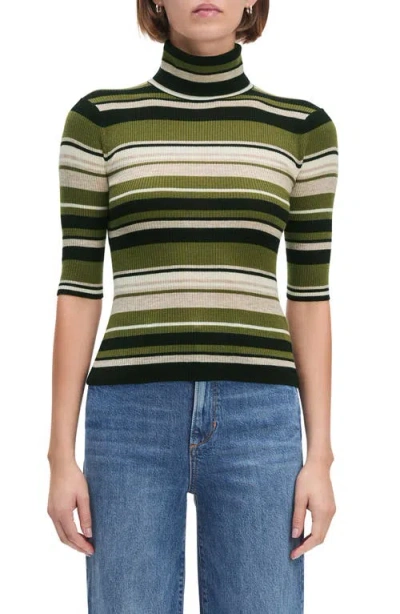 Favorite Daughter The Amelia Merino Wool Turtleneck Top In Green