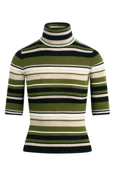 Favorite Daughter The Amelia Merino Wool Turtleneck Top In Green