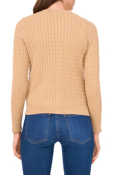 Halogenr Halogen(r) Cable Stitch Cotton Cardigan In Brown