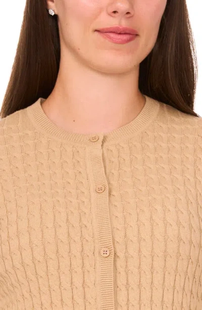 Halogenr Halogen(r) Cable Stitch Cotton Cardigan In Brown