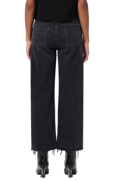 Agolde Ren High Waist Ankle Wide Leg Jeans In Black