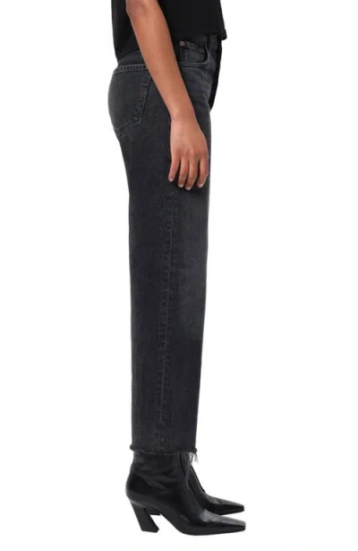 Agolde Ren High Waist Ankle Wide Leg Jeans In Black