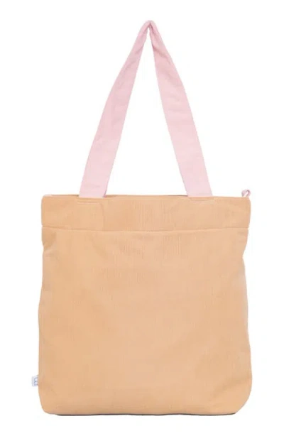Mimish Kids' Colorblock Corduroy & Faux Shearling Tote
