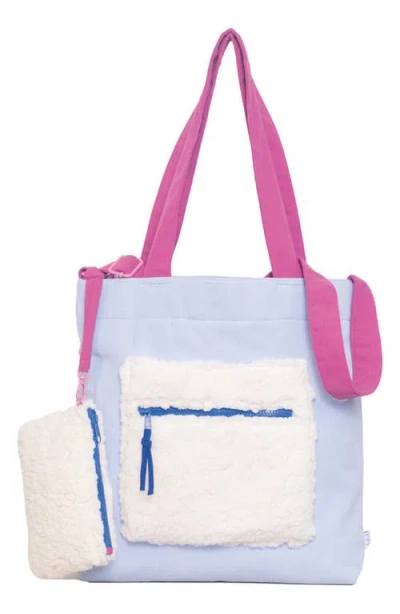 Mimish Kids' Colorblock Corduroy & Faux Shearling Tote