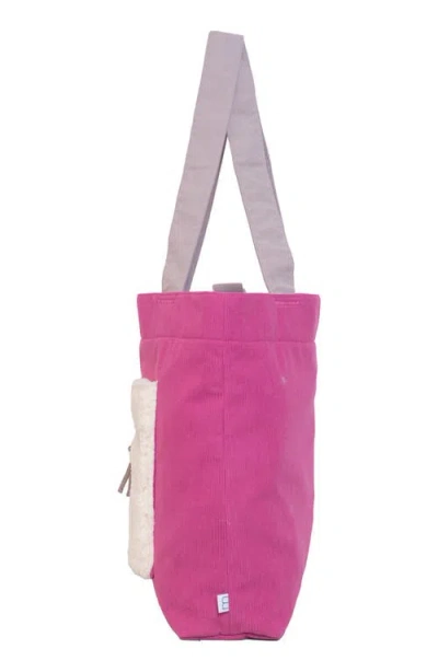 Mimish Kids' Colorblock Corduroy & Faux Shearling Tote