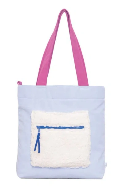 Mimish Kids' Colorblock Corduroy & Faux Shearling Tote