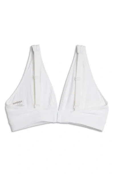 Tomboyx Rib Wireless Plunge Bra In White