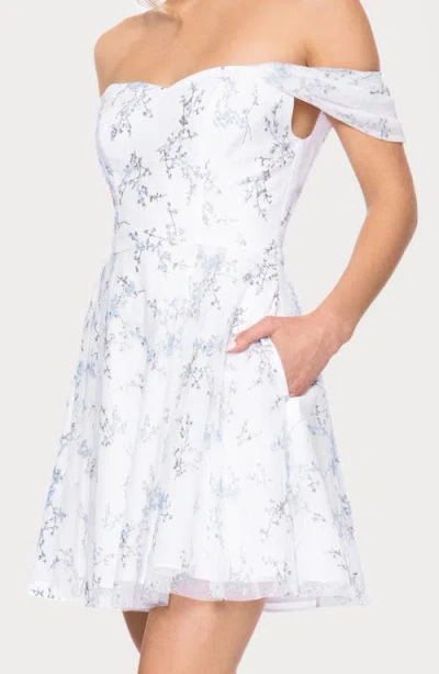 Blondie Nites Caviar Party Off The Shoulder Minidress In White