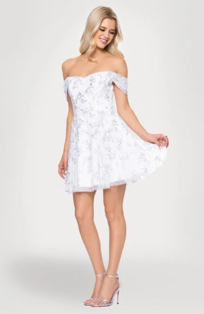 Blondie Nites Caviar Party Off The Shoulder Minidress In White