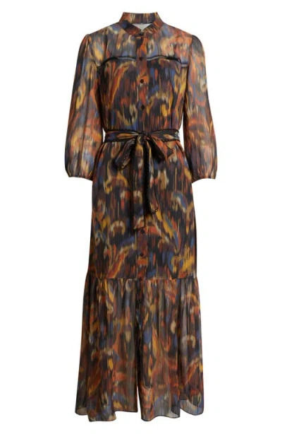 Julia Jordan Metalllic Abstract Print Maxi Dress In Multi
