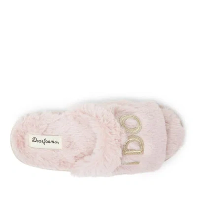 Dearfoams Lane Bridal Womens Memory Foam Slip-on Slippers In Pink