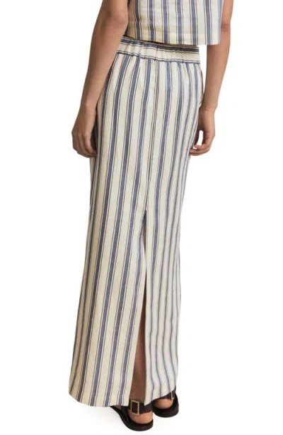 Mango Women's Striped Linen Skirt In Brown