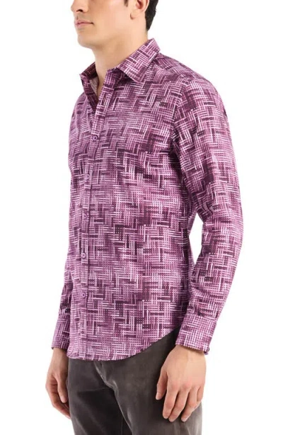 Robert Graham Berkley Long Sleeve Stretch Cotton Button-up Shirt In Gold