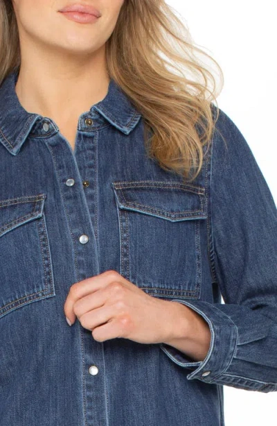 Liverpool Los Angeles Women's Denim Button-down Shirt In Blue