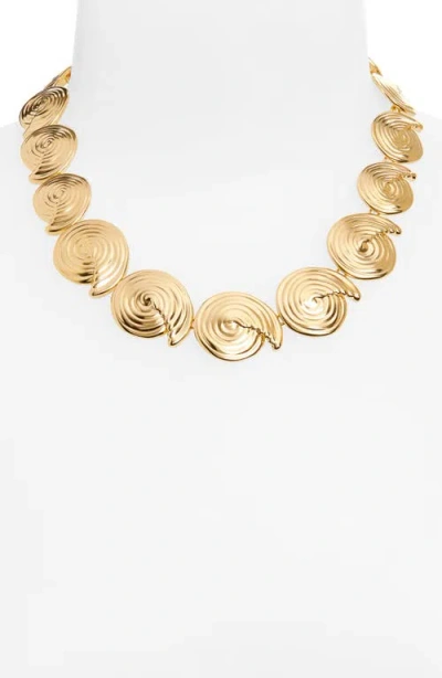 Missoma Womens Spiral Statement 18ct Yellow Gold-plated Brass Necklace In Gold